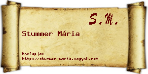 Stummer Mária névjegykártya