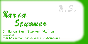 maria stummer business card